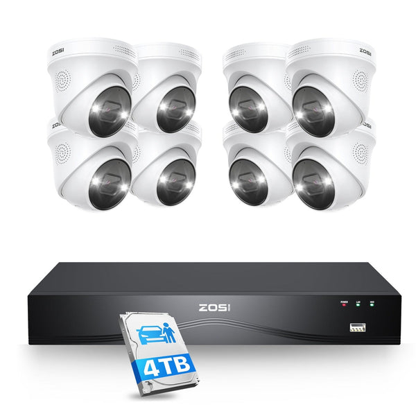 C225 4K 8MP PoE CCTV Camera Systems + 16ports 32CH Expandable NVR + Person/Face/Vehicle Detection