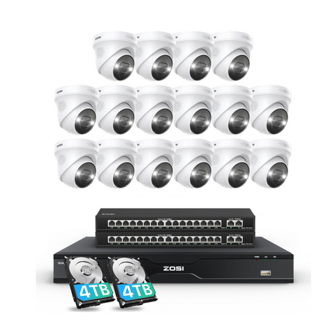 C225 32 Channel 4K PoE Security Camera System for Business + Up To 16TB HDD