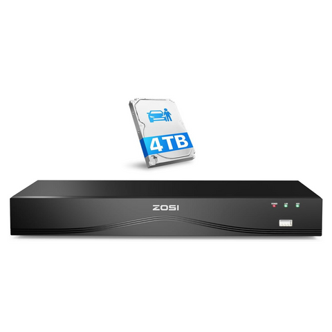 4K 32-Camera Capable PoE NVR + Up to 16TB Hard Drive