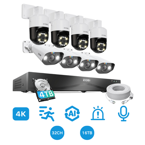 C182/C296 4K 32-Camera Capable Security System + 4TB Hard Drive