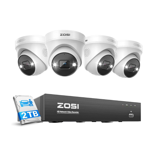 C225 5MP PoE CCTV Security Camera System + Person Vehicle Detection